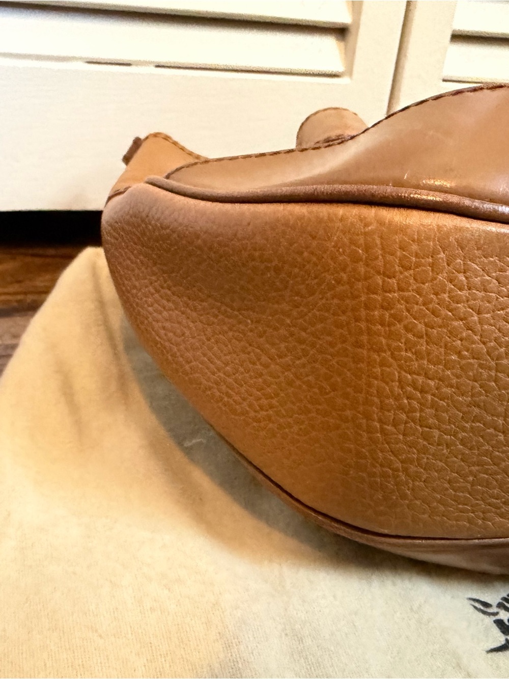 Burberry Cognac Brown Pebbled Leather Shoulder Bag - Picture 7 of 16